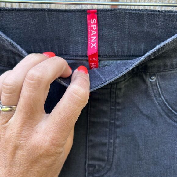 Spanx Black Distressed Skinny Jeans - Picture 4 of 9